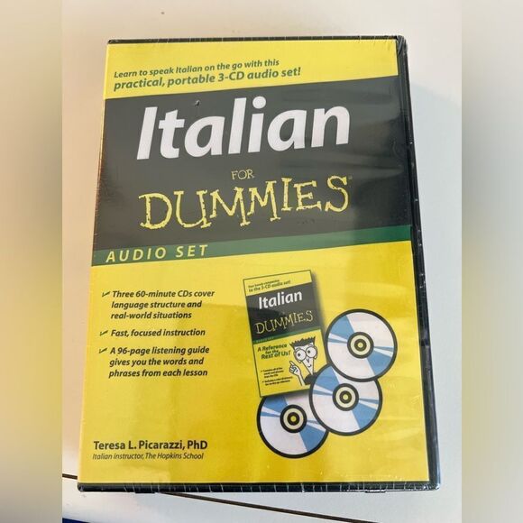 NEW Learn Language ITALIAN FOR DUMMIES 3 CD Audio Set Teresa L. Picarazzi, PhD - Picture 1 of 2